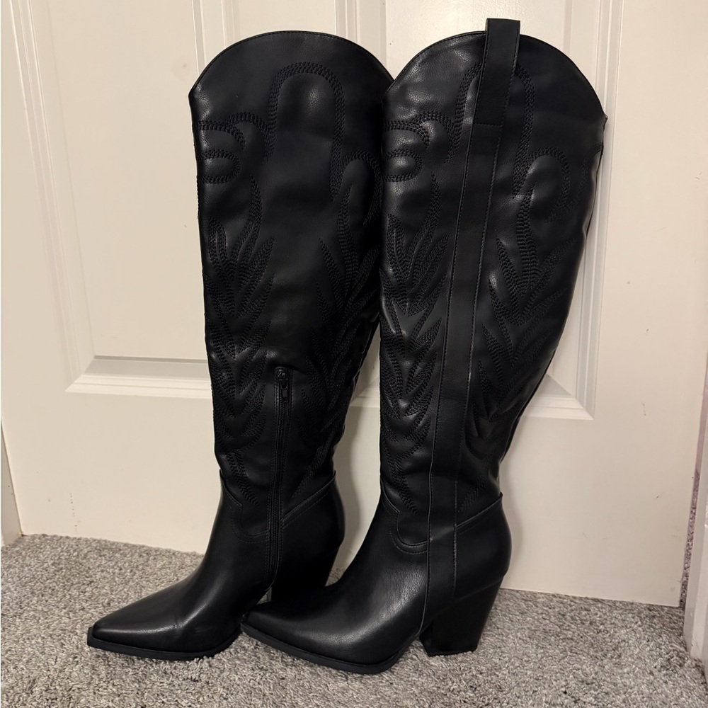 Black Western Over-the-knee Boots